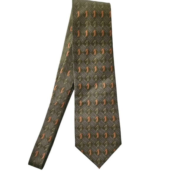 Tommy Bahama Off Island Jungle Green Golf Tie Golfer Master’s Tiger Woods Putter - Picture 1 of 7